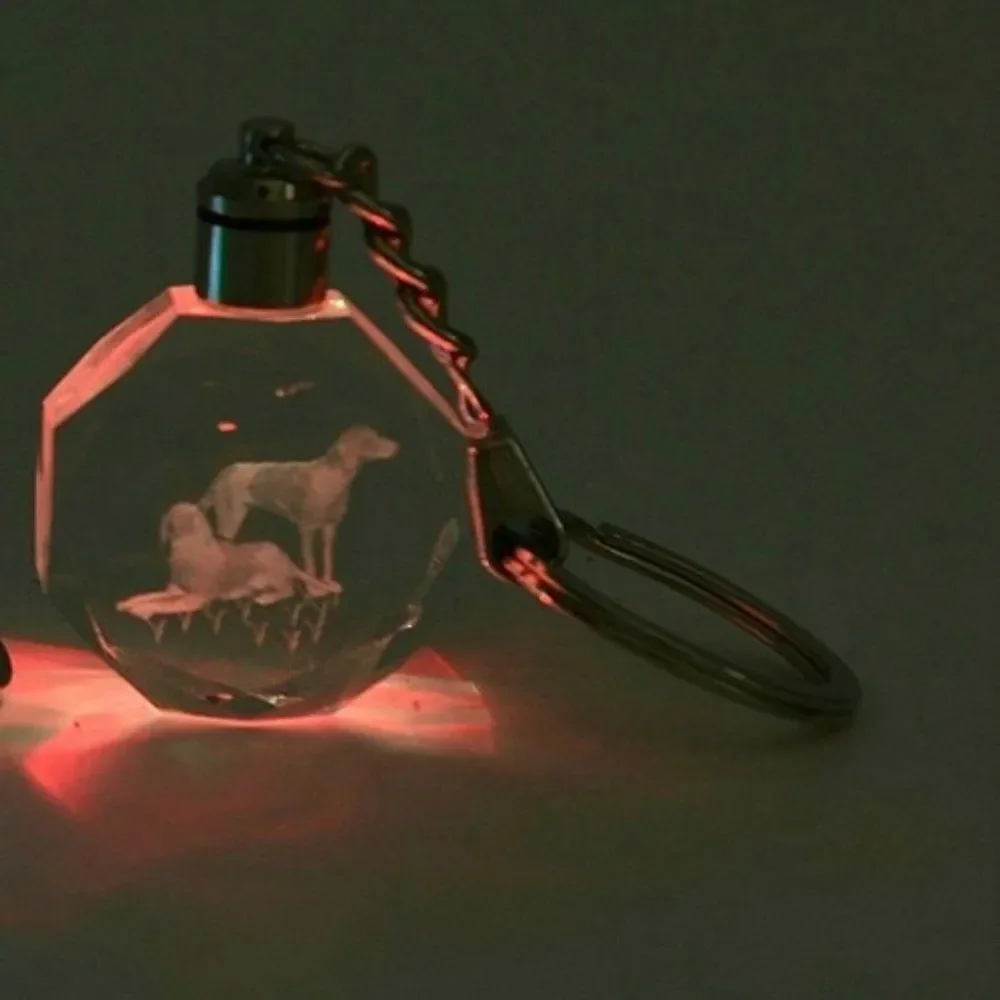 Dog Crystal Key Chain with LED Light